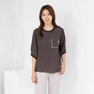 엄마옷 라운드 인견 반팔 티셔츠 614BNM136 중년여성/50대/60대/마담/빅사이즈/할머니옷