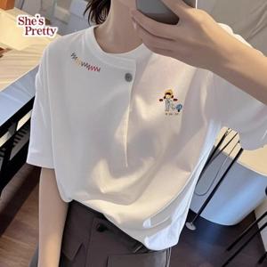 [쉬즈프리티] 언발원버튼캐릭티셔츠