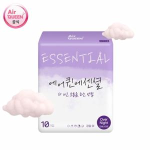에어퀸 에센셜 순면 생리대 오버나이트 30P(3팩)
