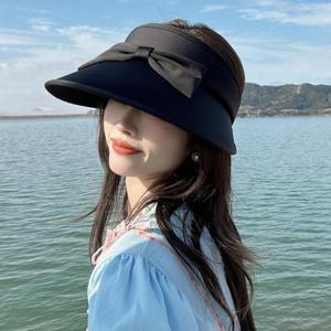 [아일렌] 리본 돌돌이 썬캡(블랙)