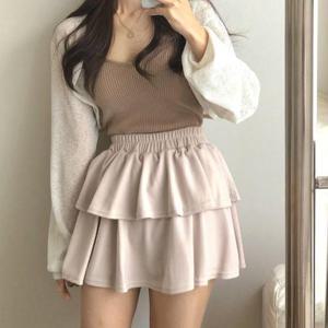 [드레스날다]나바흐 안감속바지 밴딩 캉캉 셔링 미니 스커트