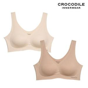 [크로커다일 이너웨어]에어로쿨 인견쉘론 V넥 심리스브라 1 +1종 CDWBR6M0708T