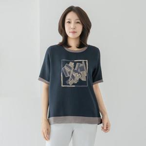 엄마옷 마담4060 사각반팔티셔츠 -QTE2604059-