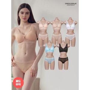 [크로커다일 이너웨어]초경량 런닝 브라+팬티 10종 풀세트
