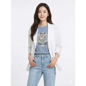 [크로커다일레이디]화이트 냉감 소재 루즈핏 캐주얼 심플 자켓 CLCMJK102