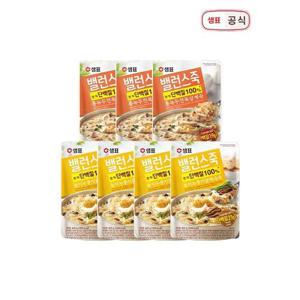 [샘표]밸런스죽 420g 능이누룽지닭백숙죽 4봉+통녹두전복삼계죽 3봉 / 단백질죽