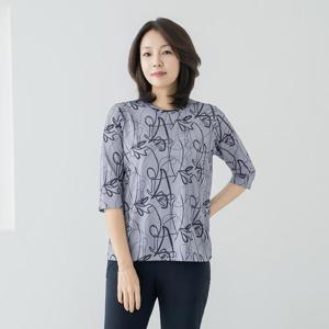 엄마옷 마담4060 드로잉패턴티셔츠 -QTE2604011-