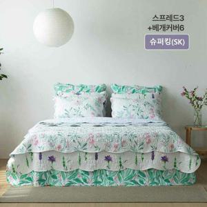 [메종노아]SK 속건워싱 시어서커 스프레드3장+베개커버 세트6장 총9종 SK(슈퍼킹/양면)