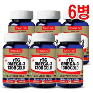 통라이프- rTG 알티지 오메가3골드 1300-2개월분-6병