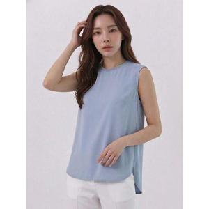 [샤트렌]라이트블루 언발란스 민소매 블라우스 HCBMBL802