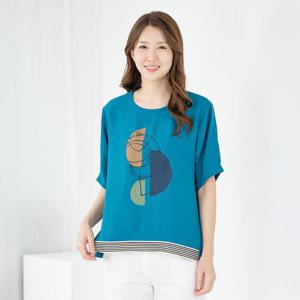 엄마옷 티셔츠 반팔 라운드 냉감 실켓면 603BNM258 중년여성/50대/60대/마담/빅사이즈/할머니옷