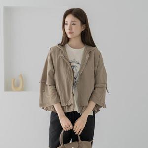 엄마옷 마담4060 후드망사롤업자켓 -QJK2604007-