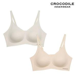 [크로커다일 이너웨어]에어로쿨 인견쉘론 스트랩 심리스브라 1 +1종 CDWBR6M1112T