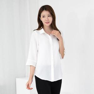 엄마옷 7부 카라 무지 오픈블라우스 614BNM515 중년여성/50대/60대/마담/빅사이즈/할머니옷