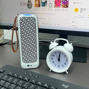 자명종 탁상시계 화이트