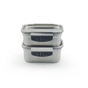 올품락 포스코 STS304 시그니처 올스텐 밀폐용기 2호 600ml X 2개