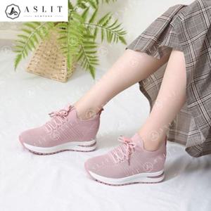 [애슬릿] 발 편한 스판 니트 키 높이 7.5cm 스니커즈