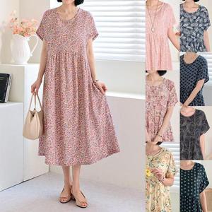 [로즈맘][엄마옷 로즈맘] 다롬라운드주름인견원피스