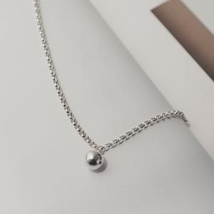 바이데이지 02Bn0374 라운드체인 볼펜던트 실버목걸이