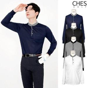 [체스]베니 남성골프 쿨 차이나카라 긴팔카라티셔츠