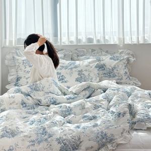피킷홈 드주이 광목 순면 프릴 차렵이불 슈퍼싱글