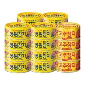 [동원]라이트스탠다드 85g x 16캔 + 고추참치 85g x 4캔/콘참치 선택