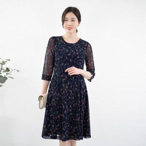 [모슬린]엄마옷 시스루 잔꽃 원피스 614FGH199 마담/중년여성/빅사이즈/50대/60대