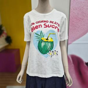 [베네통]베네통 컬러 프린팅 티셔츠 BATS55531 WH_DJ