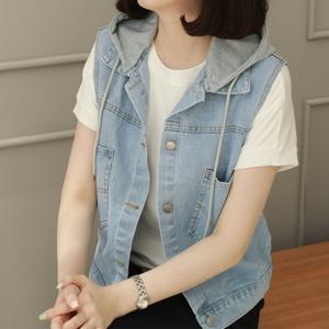 [웬디즈갤러리]벤초 후드 데님 조끼 BJK001