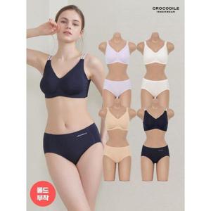 [크로커다일 이너웨어]에어쿨 인견 스트랩 브라+팬티 8종세트