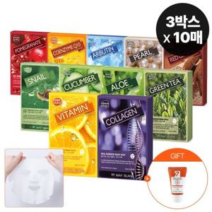 [30매] 초.특.가 메이아일랜드 데일리 마스크팩 (콜라겐,비타민,알로에 등 10종 택3) + 비타클폼 증정