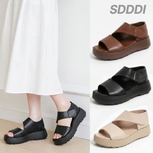 발편한 여성 여름 샌들 5.5cm 굽 여자 키높이 여성용 통굽 샌달 여행 비 장마 토오픈 캐주얼 중년 SSS0008