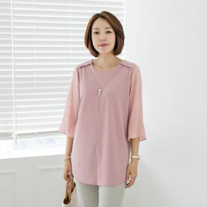 엄마옷 마담4060 여름티셔츠라운드7부소매-QTE2404084-