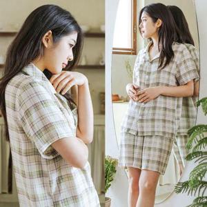 [기타브랜드]여성잠옷 여름파자마 쿨 인견잠옷 집에서입는옷 편한 홈웨어 세트