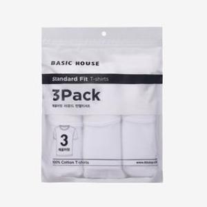 [APP전용] 베이직하우스 [3PACK] 면 30수 스탠다드 레귤러핏 라운드넥 반팔티셔츠