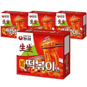 농심 생생납작떡볶이면 258g x 4봉