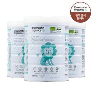 뢰벤짠 오가닉스 프리미어 유기농 분유 2단계(181일~돌까지) 800g 3캔