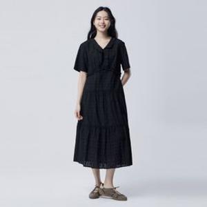 브이넥 셔링 티어드 원피스 BAOPF1631