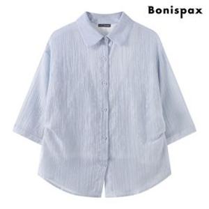 백 포인트 썸머 7부 반팔 셔츠 (XQ2BA034L0)