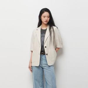 [롯데단독] 소매 포인트 루즈핏 린넨 재킷 SAJK81631