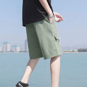 와이드 루즈핏 남자 버뮤다 팬츠 5부 중학생 남학생 고무줄 카고 여름 편한 반바지