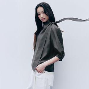 [라인어디션]리본타이 블라우스 NNWBLQE640
