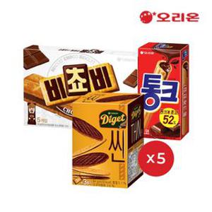 오리온 비쵸비(125g) 5개+통크(45g) 5개 +다이제씬(84g) 5개