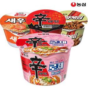 농심 신라면 로제 큰사발 108g x 16개 외 큰사발 컵라면 모음전