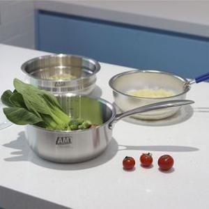 [공식정품] AMT 316Ti스텐 통5중 샤프 스마트쿡 편수 냄비 18cm