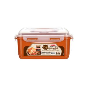 진공 황토 참숯 누름독 김치통/밀폐용기 3.5L (김치냉장고 사용가능)