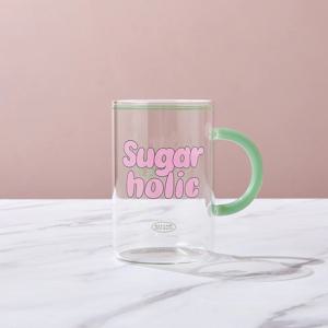 슈가홀릭 손잡이 빅 내열 유리잔그린핸들 600ML