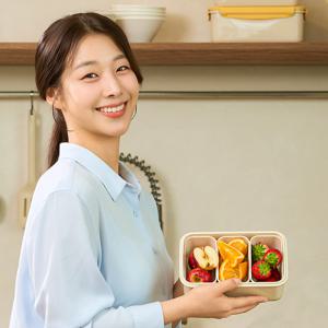 오래 신선 항균 밀폐용기 나눔 1100ml 3칸