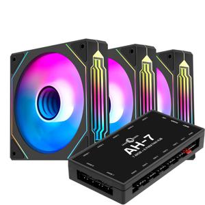 NR12 ARGB PWM 블랙 3키트 시스템쿨러 120mm 저소음 쿨링팬 컨트롤러