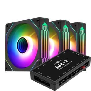 NR12 리버스 ARGB PWM 블랙 3키트 시스템쿨러 120mm 쿨링팬 컨트롤러